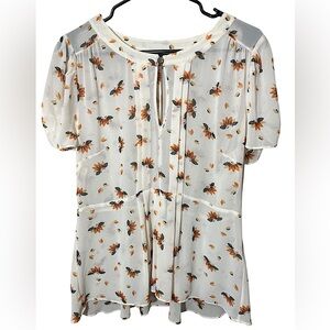 Warehouse, sheer floral blouse